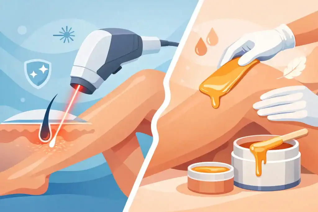 Unterschied Laser-Haarentfernung und Waxing