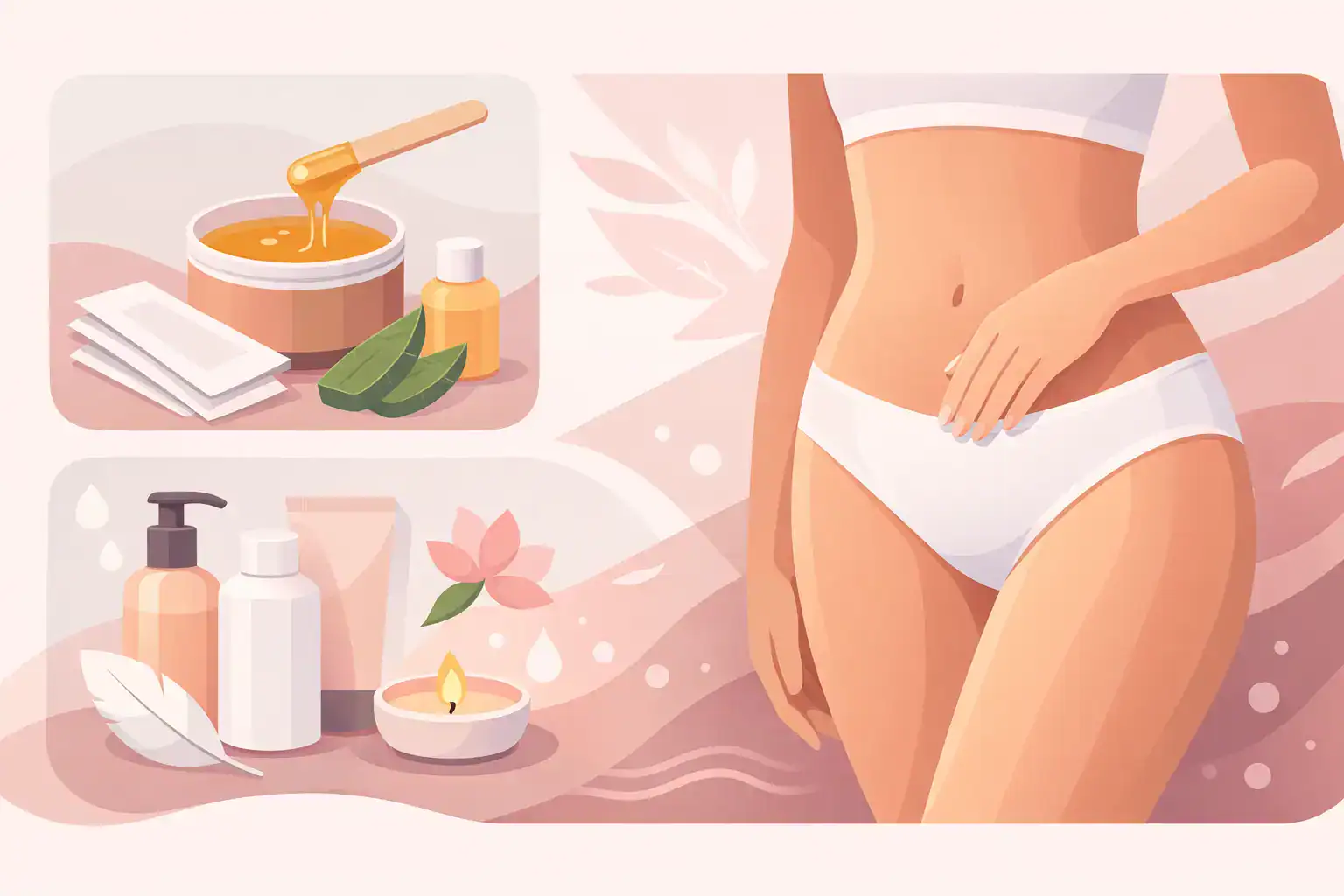 Waxing Intimbereich sanft vorbereitet und gepflegt